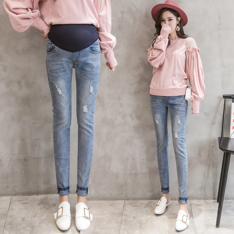 Узкие джинсы для беременных 6603 # джинсовые брюки карандаш Одежда осень 2019|Джинсы|