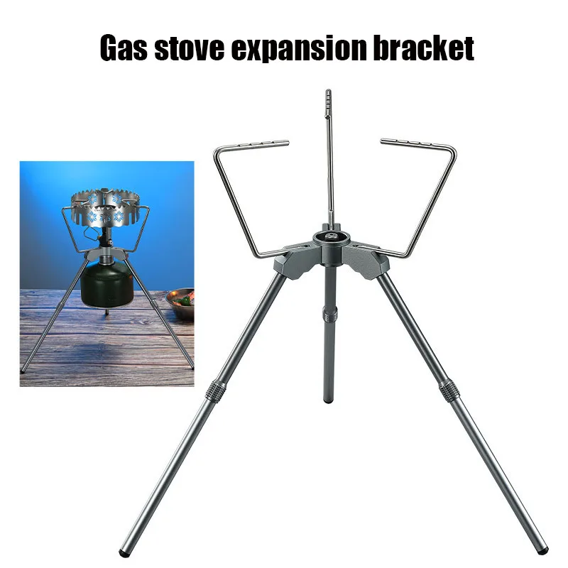 

Camping Gas Stove Bracket Holder Expandable Bracket Easy To Install Non-Slip Adjustable Gas Stove Bracket with Storage Bag