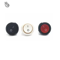 10pcs red black white onoff round rocker toggle switch 6a250vac 10a 125vac plastic push button switch