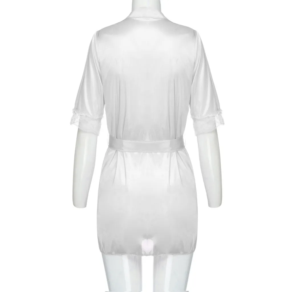 

Women's Robe Sleepwear Pajamas Bathrobe Nightgown Dressing Gown Ladies Sexy Lace Silk Underwear Lingerie Sleepwear Nightdress