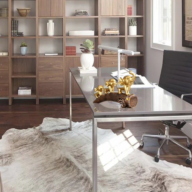 Золотой синий 3 Слон скульптура украшение креативное домашнее ремесло