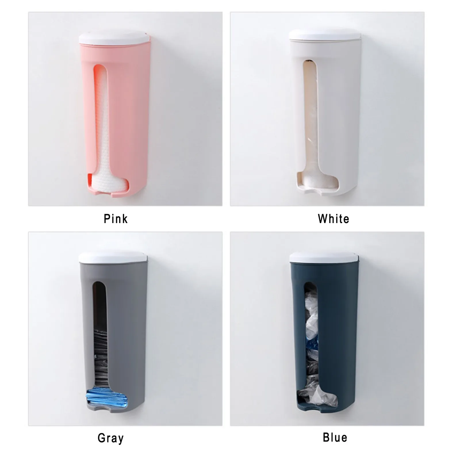 Garbage Bag Storage Box Home Kitchen Bathroom Wall Hanging Plastic Storing Rack Removable Container Household Holder |