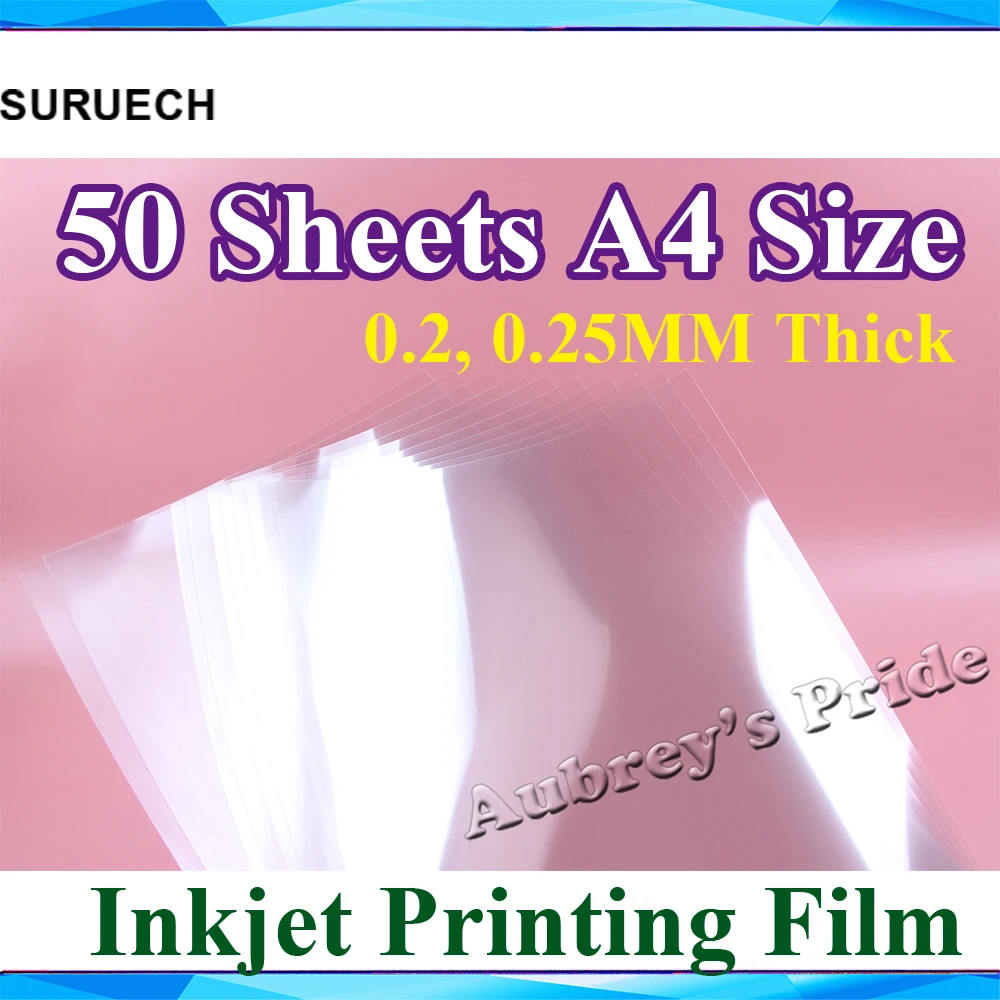 Прозрачная Совершенно новая пленка для печати 50 шт. толщина 0 2 25 мм Размер A4 (297x210