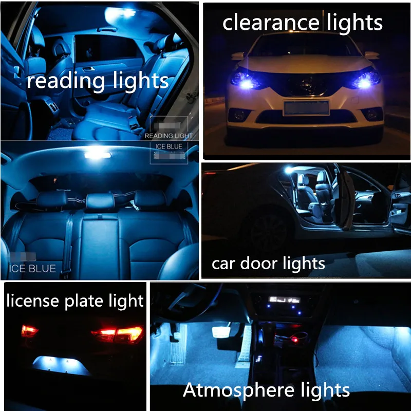 

13pcs Car LED Interior White Auto Bulbs Map Dome Trunk Lamp License Plate Light Kit For Toyota Venza 2009 2010 2011-2015