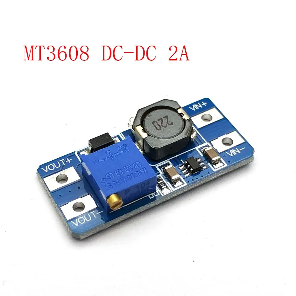 

MT3608 2A Max DC-DC Step Up Power Module Booster Power Module For Arduino 3-5V to 5V/9V/12V/24V