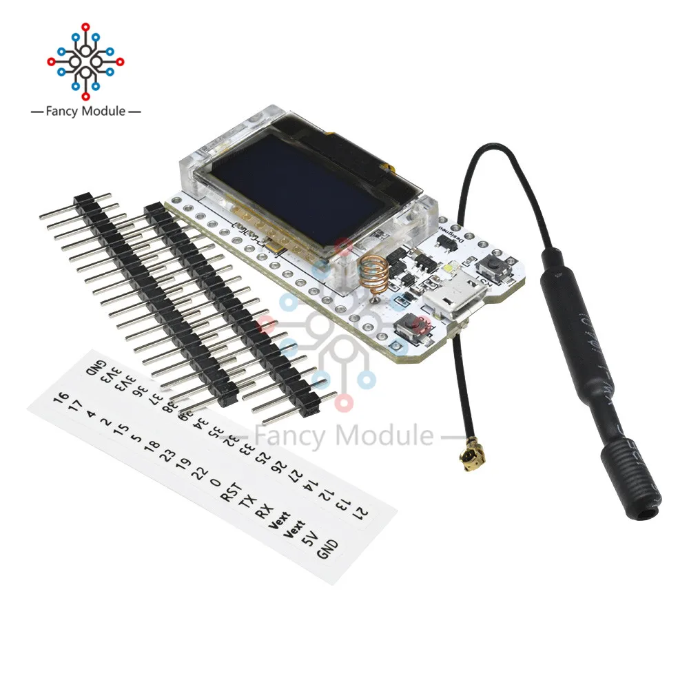 Плата расширения diymore LoRa 868 -915 МГц 0 96 &quotOLED-дисплей ESP32 Wi-Fi Bluetooth антенна