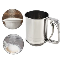 large baking sieve cup stainless steel powdered sugar manual powder flour mesh sifter kitchen baking tool