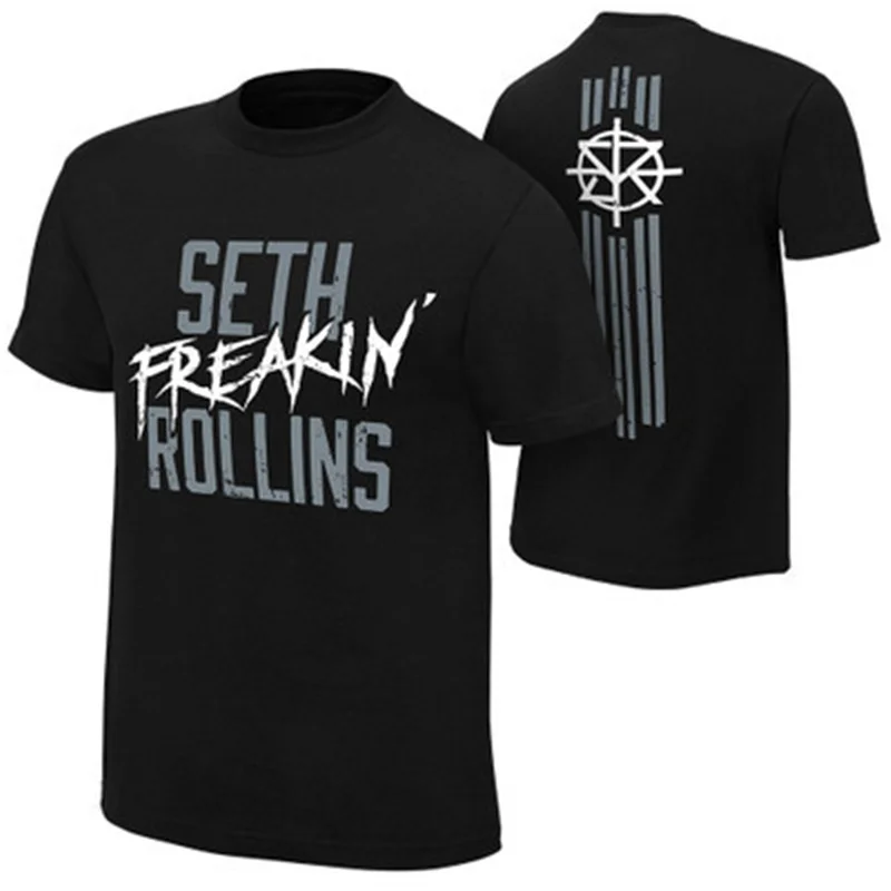

Blue Wrestling T-shirt Hell Roman Seth Fitness Tshirts Men 2021 Summer New European Size Fashion Tees Tops Casual T Shirts