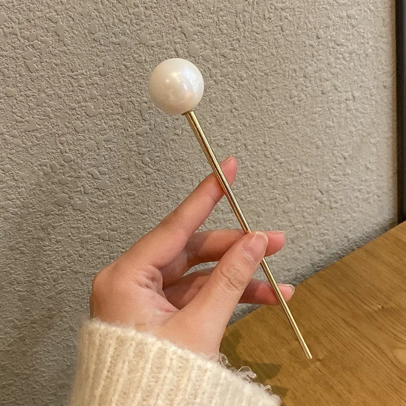 

Заколка для волос с жемчугом в Корейском стиле, простой современный универсальный зажим для волос в повседневном стиле, украшение для волос...