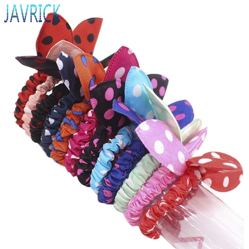 Женская Тканевая резинка для волос милый бант с кроличьими ушками заколка рюшами