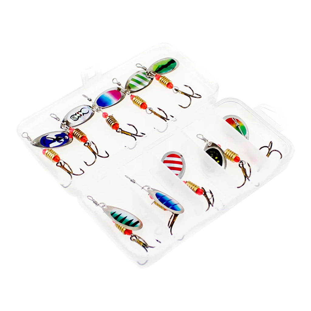 

11Pcs Metal Spoons Fishing Lures with Treble Hook Fishing Bait Crankbait
