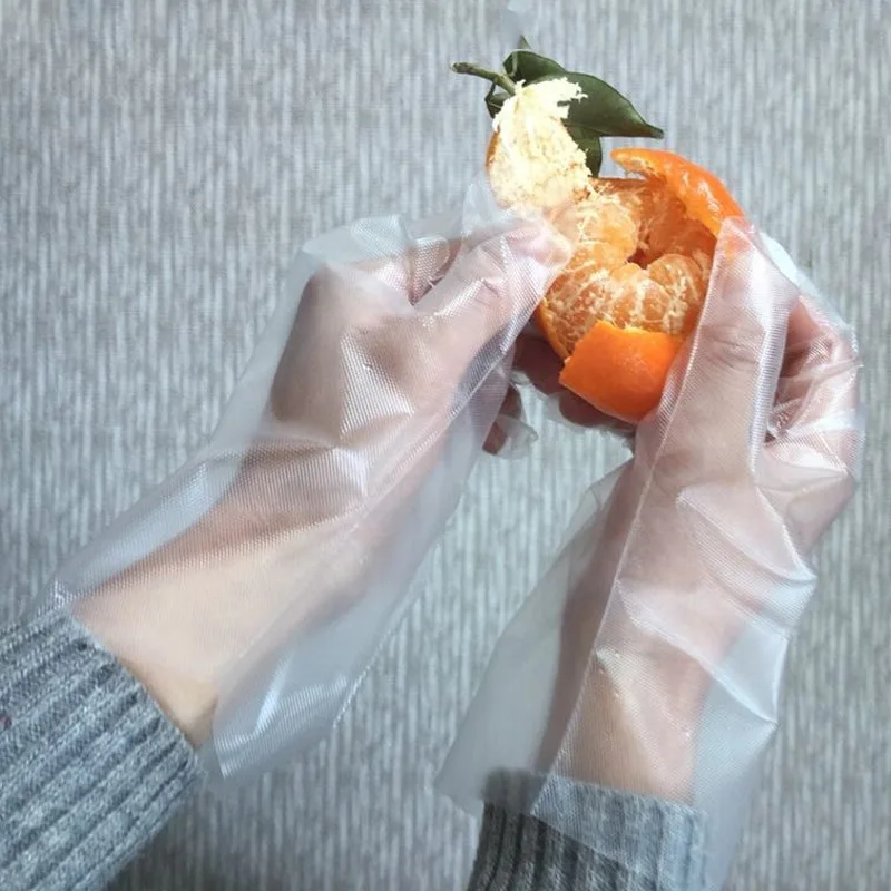 100 шт./компл. пластиковые перчатки одноразовые для ресторана кухни экологичные