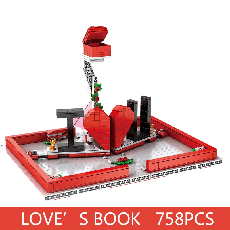 Mould King JK Love 520 Creative Toys The Romantic Story Book Building Blocks Assembly Bricks Kids Christmas brithday Gift | Игрушки и
