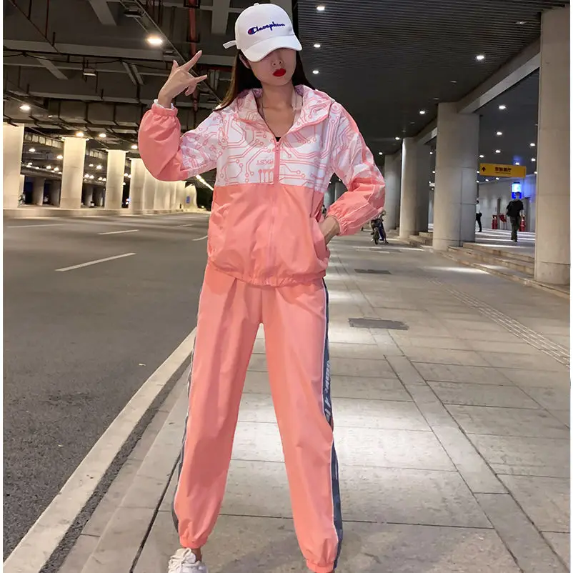 

2 Piece Set Suit Women Casual Tracksuit Pullover Trousers Sports Top+Pants Suit Clothes Full Breathable Fall Cheap Clothes