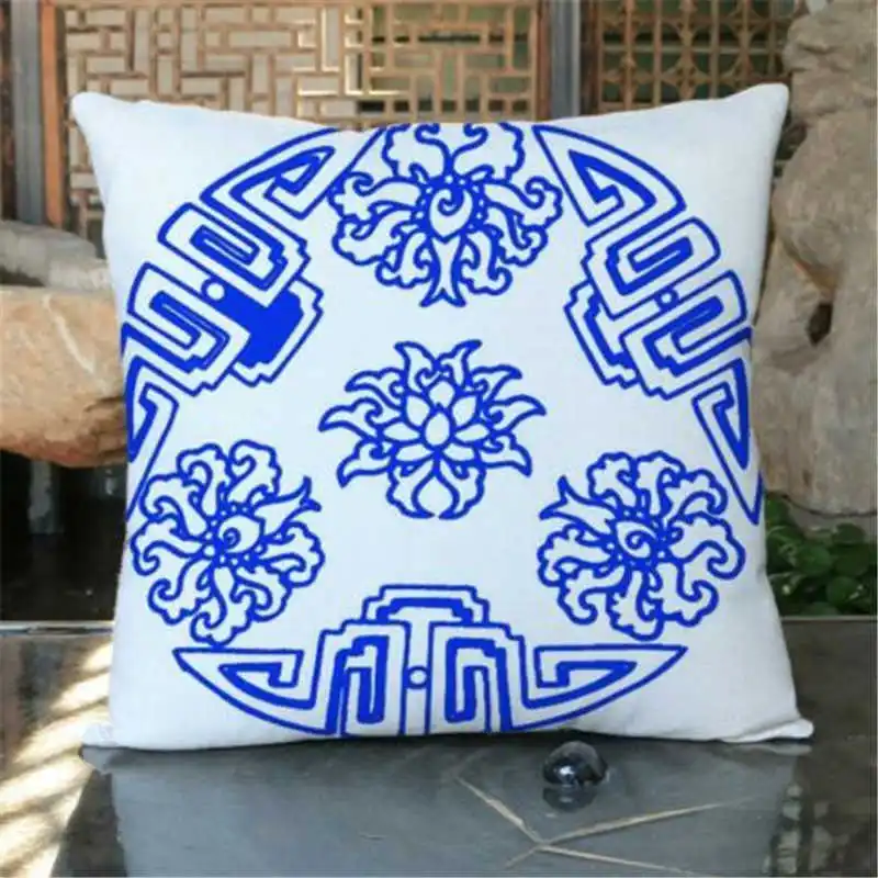 Квадратный чехол для автомобиля Синий подушка с рисунком хлопковая кровать 18