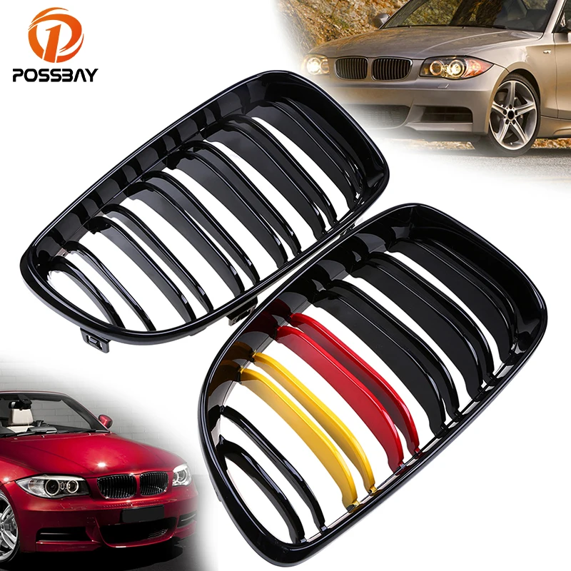 Posbay глянец Черный немецкий откидной тип переднего бампера решетки гриль для BMW 1