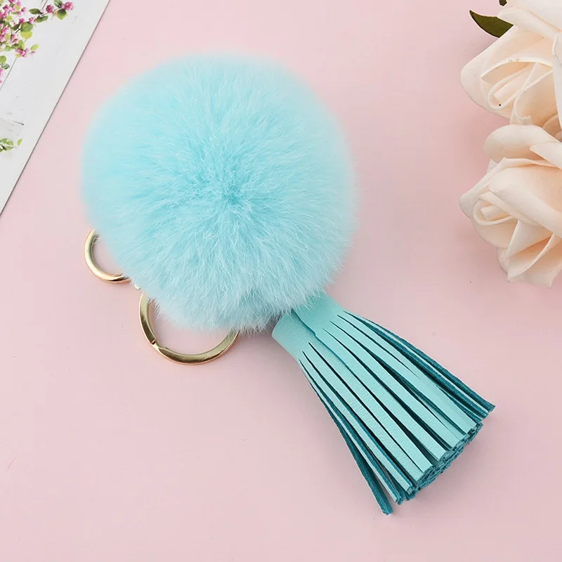 Брелок с пушистым помпоном для женщин и девочек подарок настоящий мех кролика