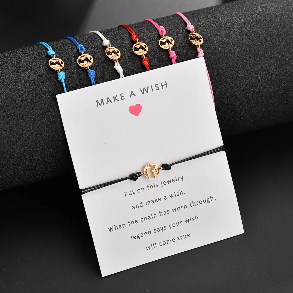 Карта мира браслеты из нержавеющей стали для женщин простые регулируемые