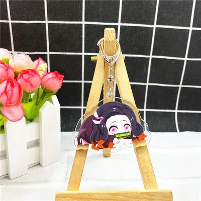Аниме Demon Slayer Kimetsu no Yaiba брелок Kamado Tanjirou Nezuko Agatsuma Zenitsu Rengoku Kyoujurou cute fun акриловое кольцо для ключей - Цвет: 1-22