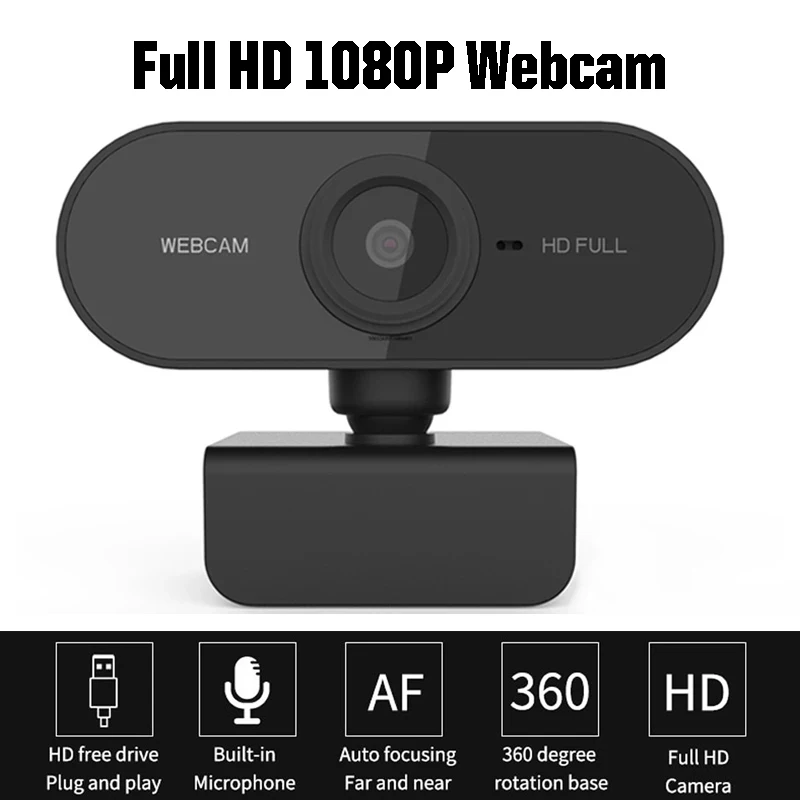 

Full HD 1080P Webcam Computer PC Web Camera With Microphone Rotatable Cameras For Live Broadcast Video Calling Conference Work