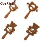 Coskiss детский Прорезыватель для зубов, деревянный косая погремушка с медведем, естественный захват для прорезывания зубов, игрушечный детский душ подарок для малышей, подарок для новорожденных