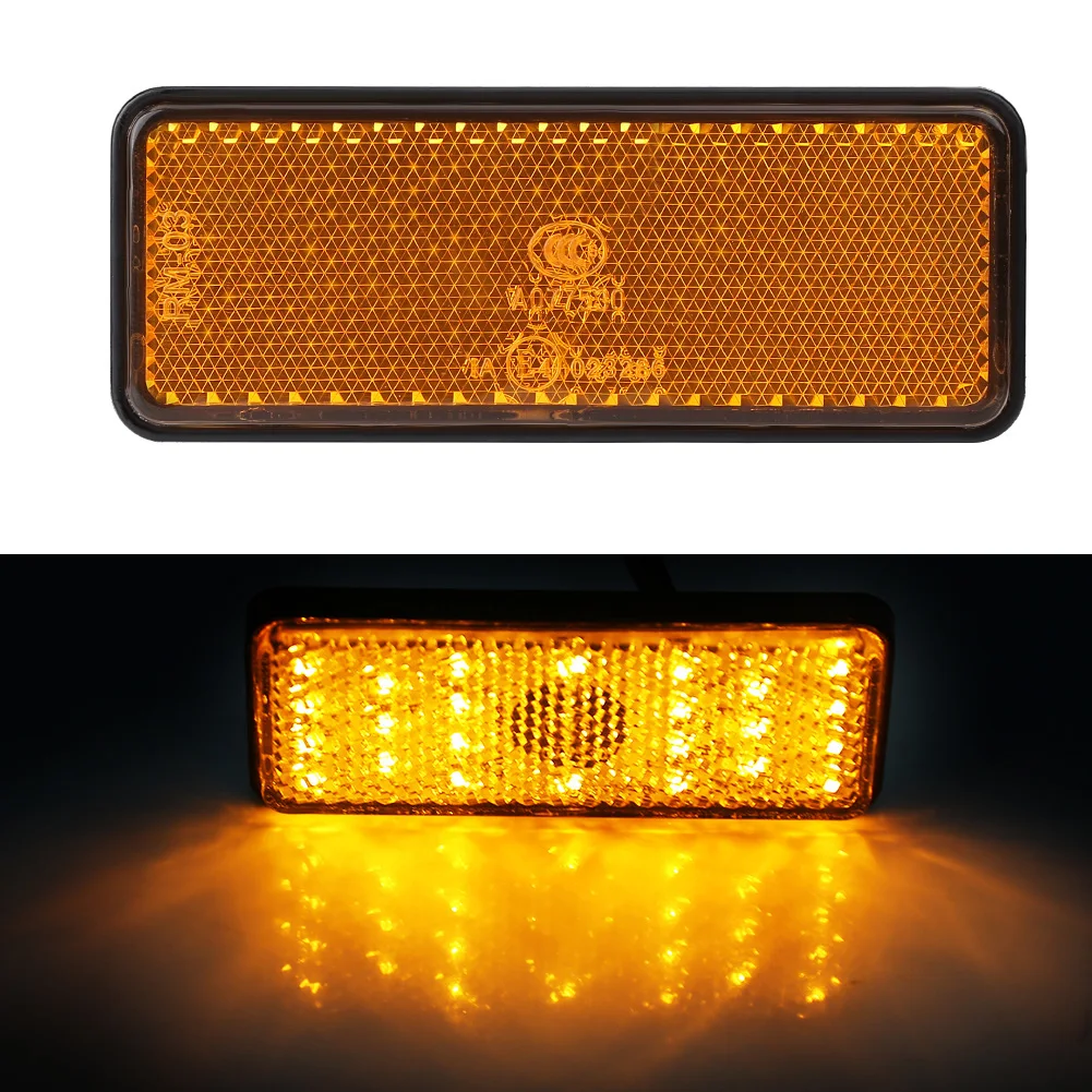 

Universal Motorcycle Scooter Moped Rectangle LED Reflector Tail Brake Light Stop Lamp White