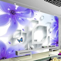 custom 3d photo wallpaper modern romantic flower geometric pattern interior decoration picture bedroom living room tv background
