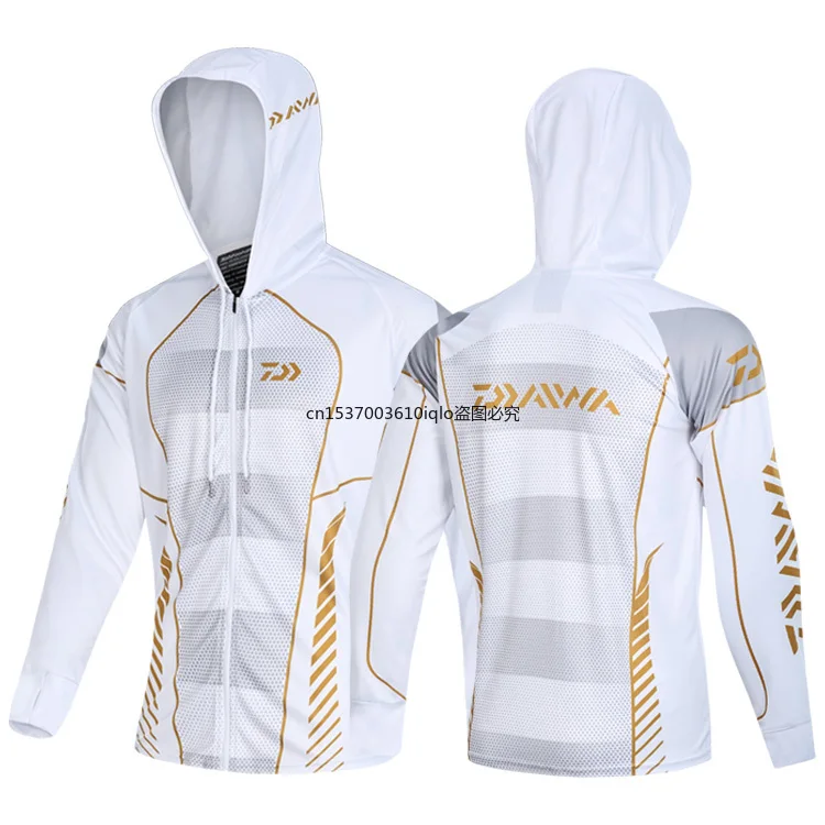 

New 2021 Daiwa Men Fishing Clothings Windproof Zipper Jacket Anti-Mosquito Coat Fishing Jersey Running Riding Fishing Clothes