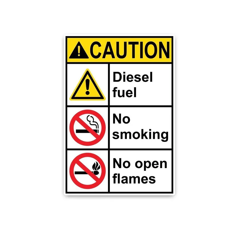 

Warning CAUTION DIESEL FUEL No Smoking No Open...car Sticker Vinyl Sunscreen Car Window Car Styling Accessories PVC 16cm*11cm