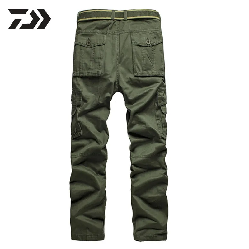 

2021 Daiwa Pants Men Fishing Pants Winter Thermal Solid Multi-pocket Cotton Casual Trousers Sport Loose Pants Men In Sweatpants