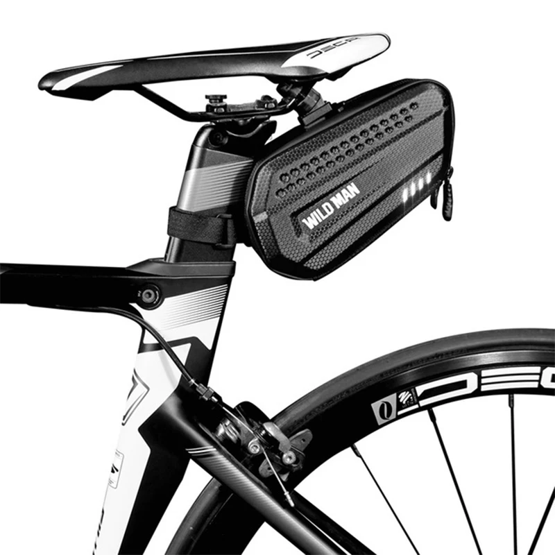 

WILD MAN ES7 Bicycle Saddle Bag Hard Shell Rainproof Bike Rear Bag Reflective MTB Tail Bag Bike Seatpost Bag Cycling Equipment