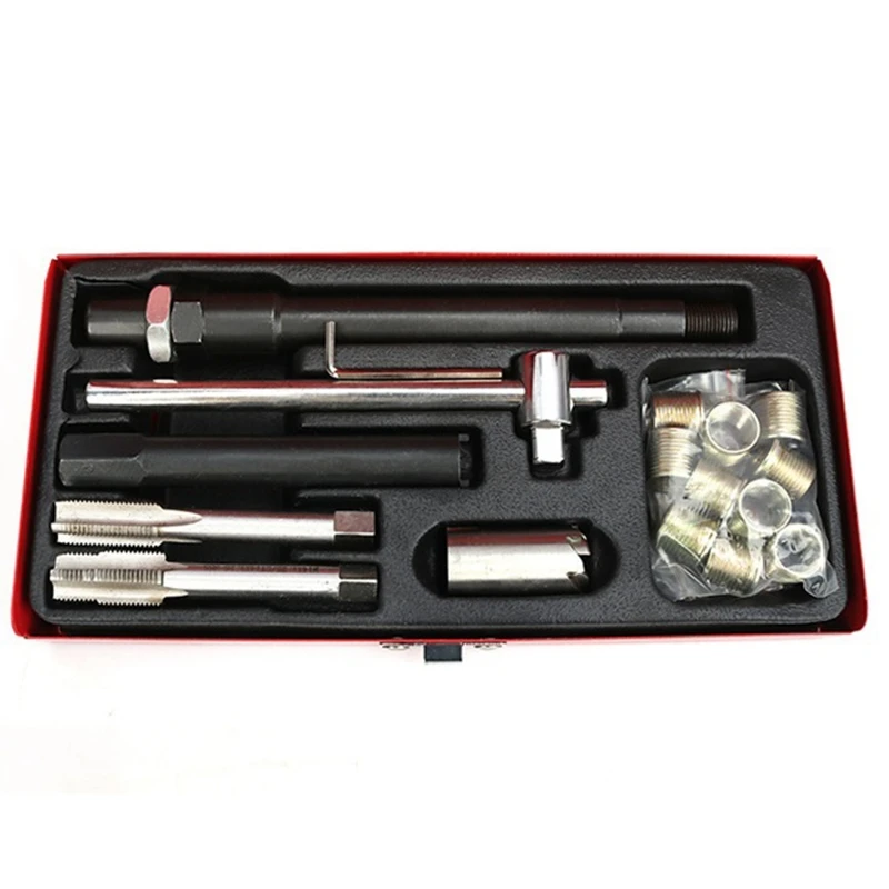 

Spark Plug Thread Repair Rethreading Set 14mm Metric - Rethreading Tool Kit - Comprehensive Taps Inserts