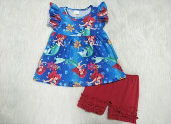

Newborn Kids Baby Girls Clothes Set Summer Outfits Girl Cartoon Children Clothing T-shirt Tops Denim Pants 2PCS Summer Set