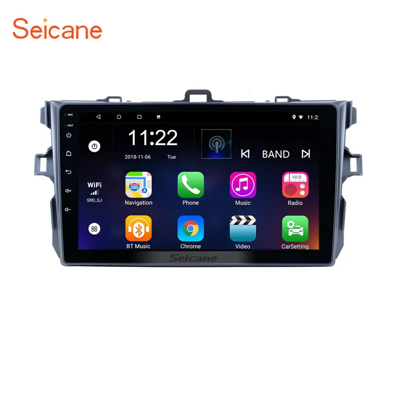 Seicane! для 2006-2012 Toyota Corolla Android 8,1/9,0 gps Мультимедийная навигационная система Поддержка 3g WiFi Bluetooth с четырехъядерным процессором