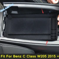 middle armrest front door storage box container phone tray cover fit for mercedes benz c class w205 2015 2020 accessories