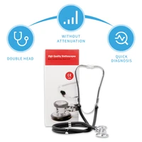 professional double head long soft tube medical stethoscope with accessories doctor cardiology 6 colors health care tool