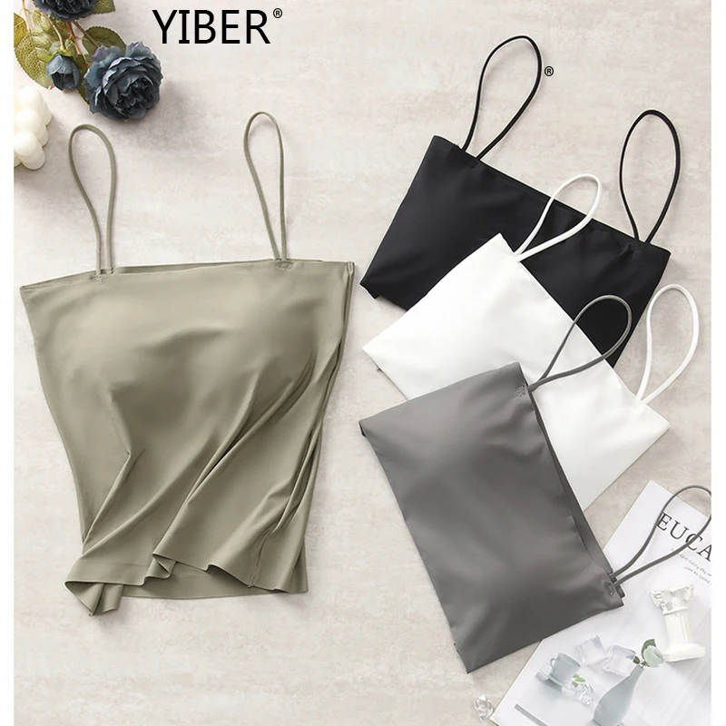 

Сексуальный женский топ без рукавов, летний укороченный топ, бесшовный удобный бюстгальтер без косточек, нижнее белье, блузка без бретелек, ...