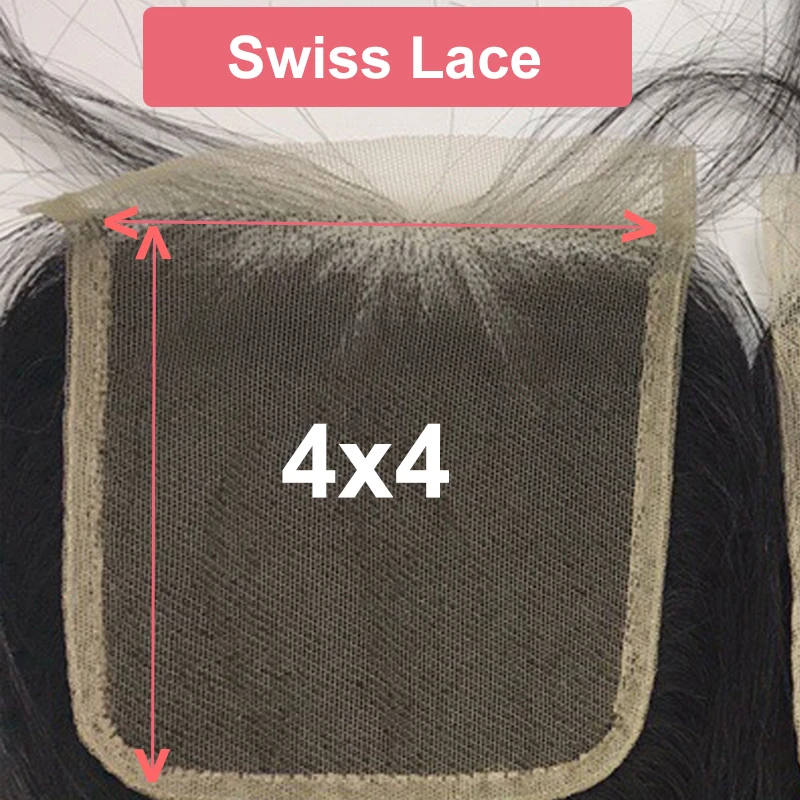 4x4 Swiss Lace Ali queen 4x4/5x5 прозрачное закрытие шнурка предварительно выщипывается с детскими волосами 10~ 20 дюймов бразильские прямые девственные человеческие волосы закрытие - Цвет: 4x4 Swiss Lace