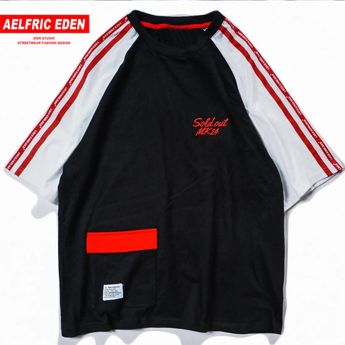 Aelfric Eden Новая модная разноцветная контрастная Футболка для мужчин Cooton Harajuku