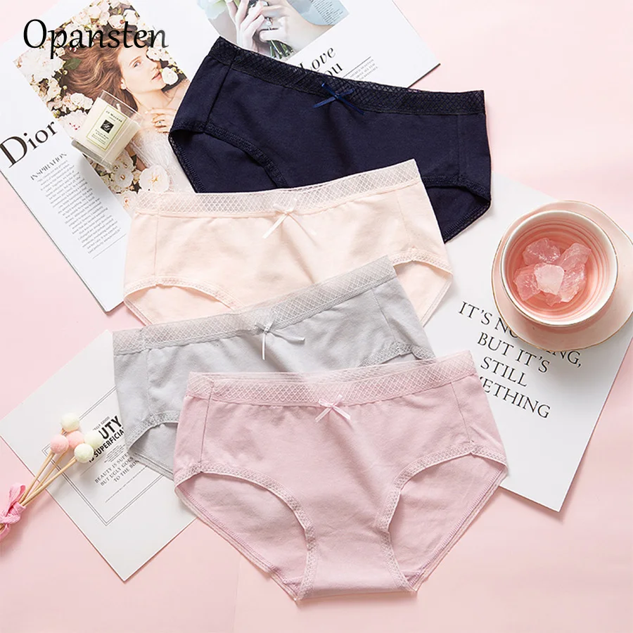 OPANSTEN бесшовное нижнее белье кружевное сексуальное Для женщин трусики со средней