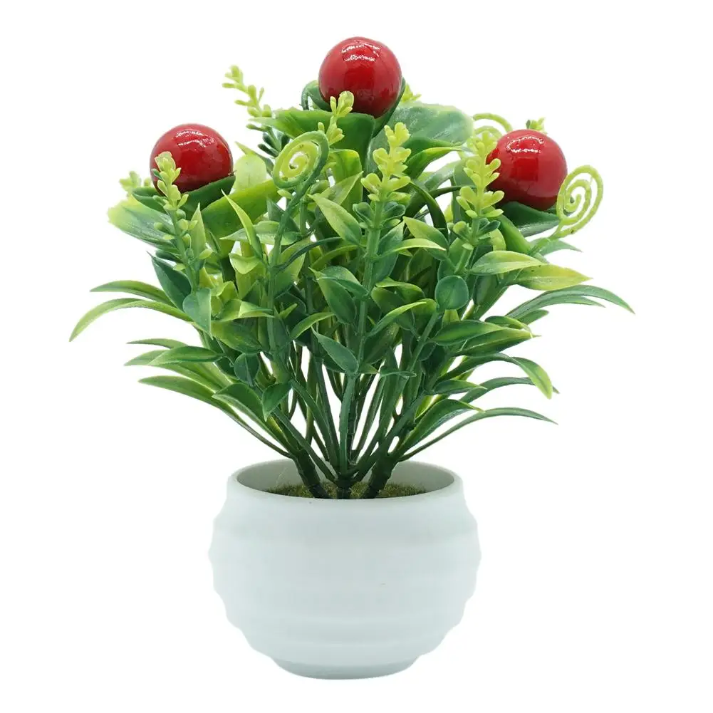 

Artificial Plants wit Pot Plastic Artificial Fruit Tree Plant Bonsai Artificial Potted Bonsai Artificial Small Trees Home Decor