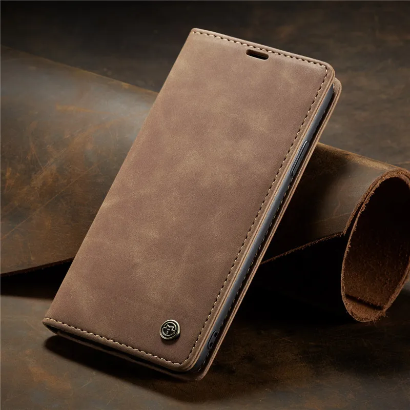 Роскошный Магнитный флип-чехол-кошелек для iPhone 11 Pro XS MAX X XR 8 7 6s 6 Plus 5 5S SE Роскошный кожаный держатель для карт - Цвет: Brown