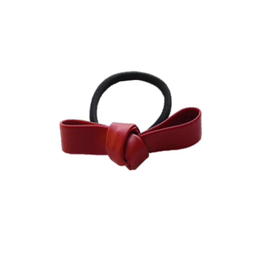 1 шт. простой модный кожаный бант для волос женщин и девочек однотонный ленточный