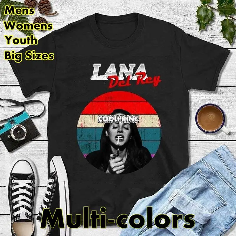 

Рубашка Лана Дель Рей в винтажном стиле 90-х годов, ретро футболки с голенищем, мужские модные оригинальные футболки оверсайз с графическим р...