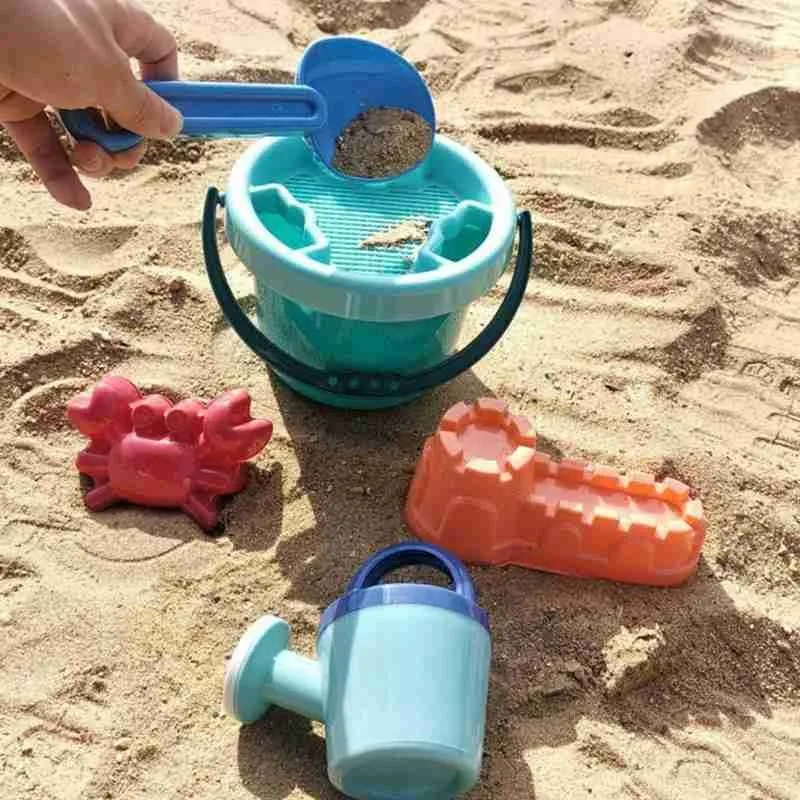

New Beach Toys Children Set Baby Play Sand Digging Shovel Shovel Play Toy Set Mound Tool Play Toy House Bucket Castle Y0Z2