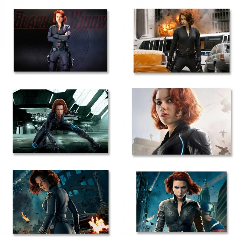 

Постеры по мотивам Фильмов Marvel: супергерои, Черная Вдова, принт Мстителей, сексуальная девушка, Картина на холсте, настенное искусство, карт...