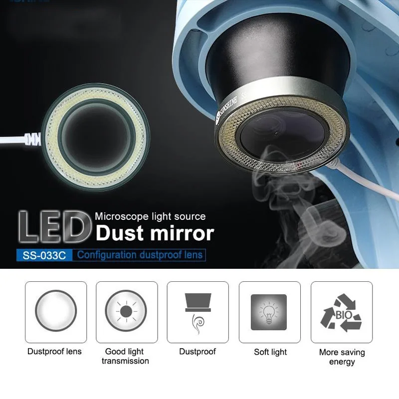 SS-033C 2 в 1 Светодиодный лампа для микроскопа USB с регулируемой окружностью лампа масло против ультрафиолетовых лучей Дымовое зеркало для телефона BGA ремонтная лампа для микроскопа