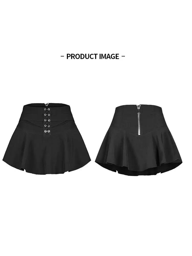 Панк Rave Для женщин Гот шик с высокой талией плиссированная юбка PQ554 Азиатский