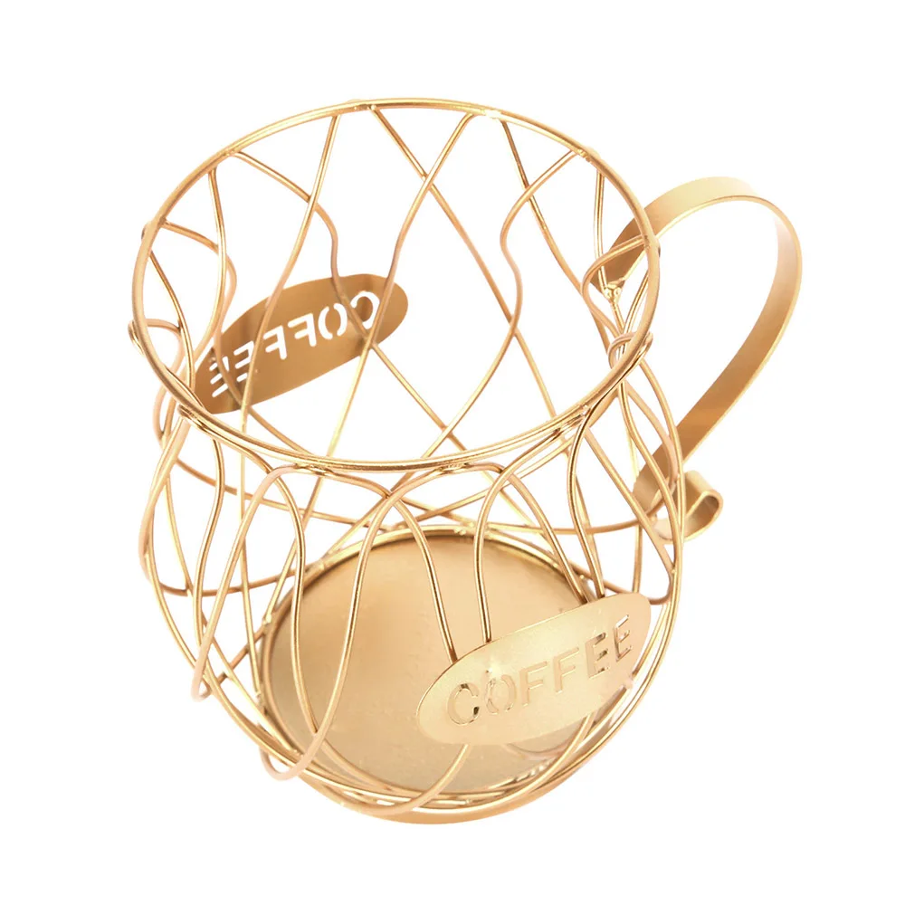 

Coffee Capsule Storage Basket Nordic Art Iron Cup Organizer Creative Metal Hollow Anti-Rust Multipurpose Holder Ornaments