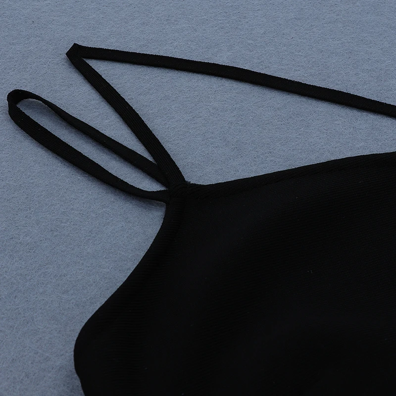 INDRESSME женское сексуальное Бандажное платье с лямкой через шею и разрезом, новинка, без рукавов, с открытой спиной, модные вечерние Клубные облегающие платья
